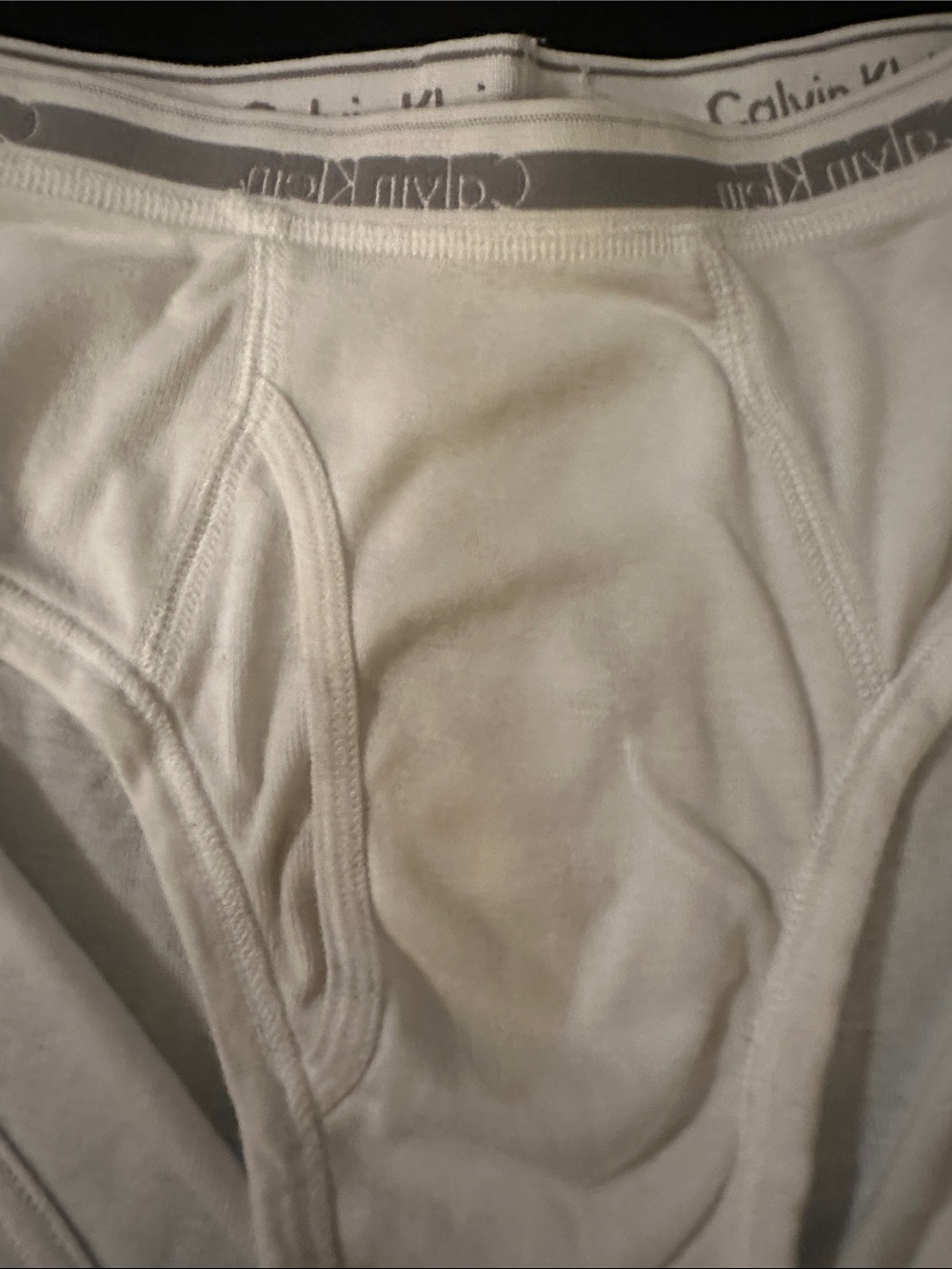 Calvin Klein White Men's Classic Briefs with Logo Waistband - Picture 3 of 5